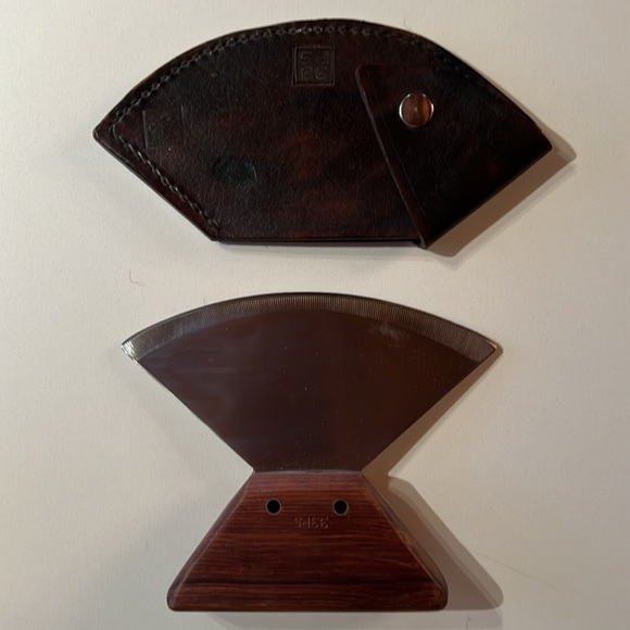 Handmade wooden handled, chopping knife with leather cover - Picture 2 of 3